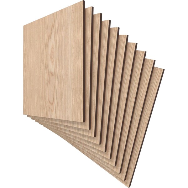 11 3/4W X 11 3/4H X 1/4T Wood Hobby Boards, Red Oak, 10PK